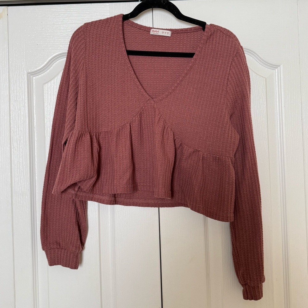 ROMWE Cropped Maroon Sweater